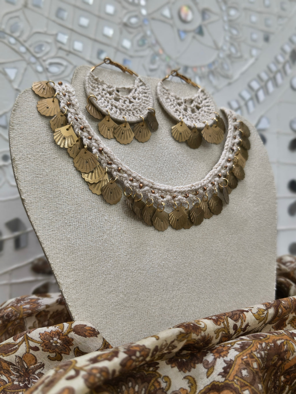 Handmade crochet necklace set lightweight for everyday styling