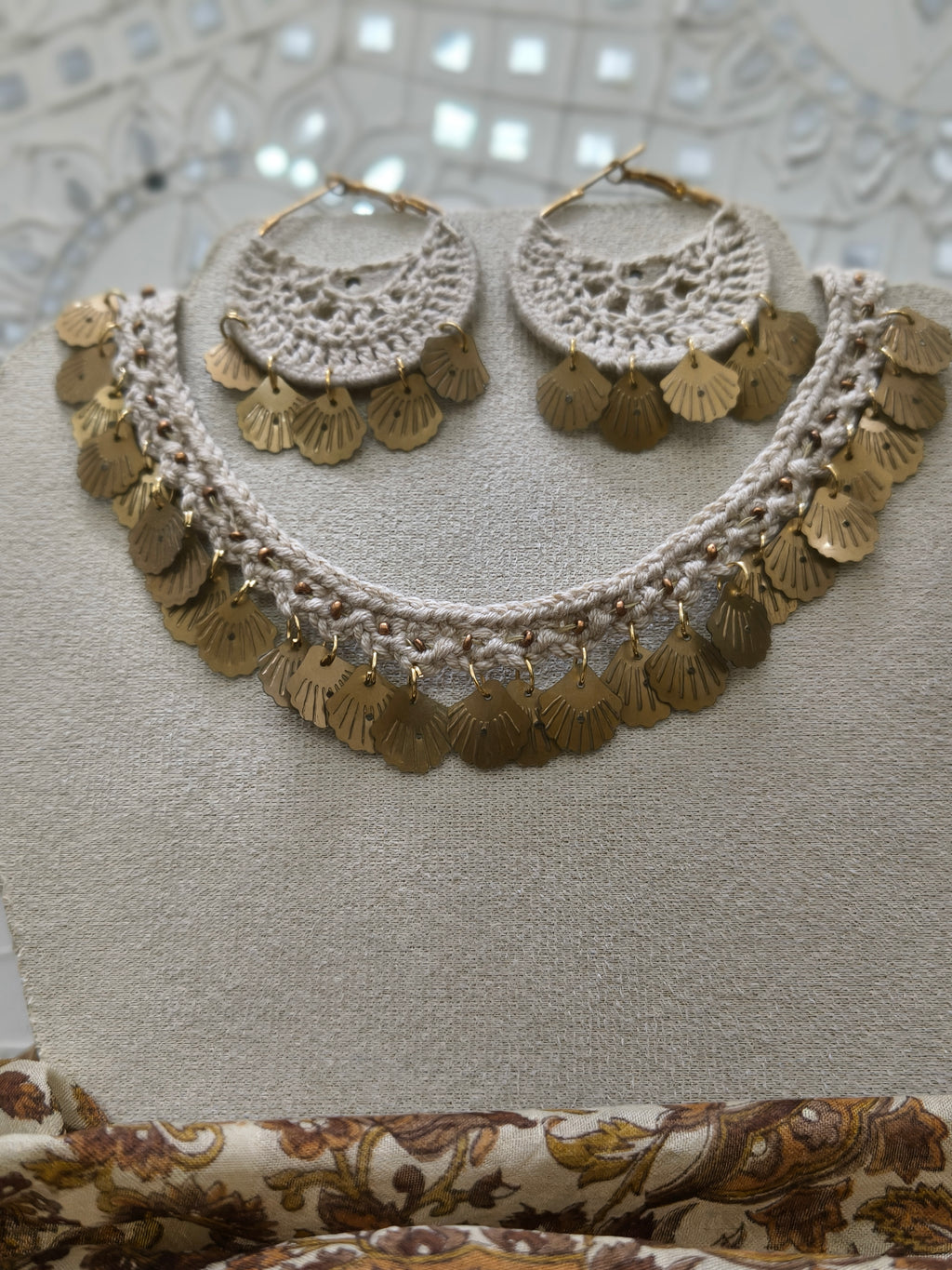 Handmade crochet necklace set lightweight for everyday styling