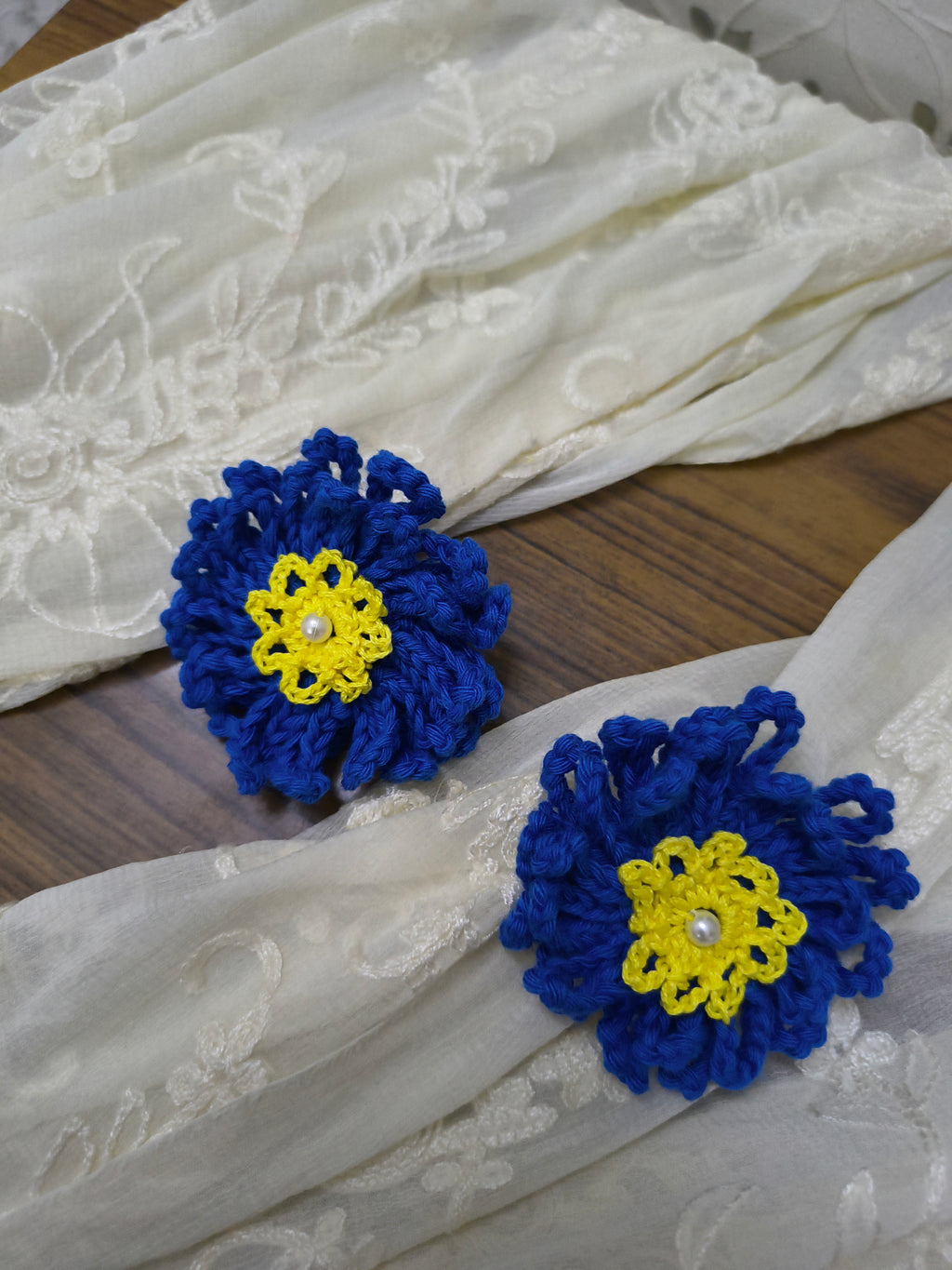 Handmade crochet earrings bright and playful everyday wear